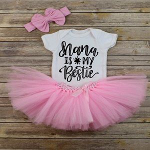 Nana is my bestie unisex soft baby onesie